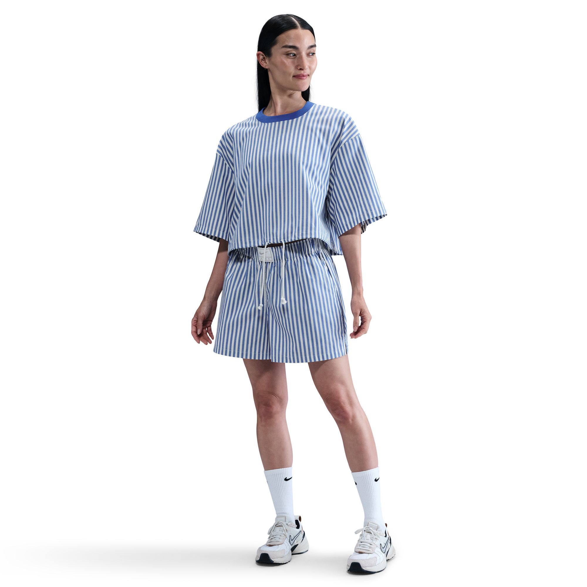 AS W NSW STRIPE PPLN BOXY TOP image number null